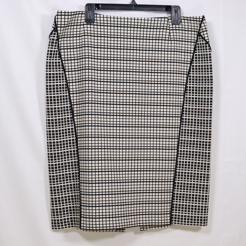 Lafayette 148 Pencil Skirt 16 Black White Women Career Office Mid Length